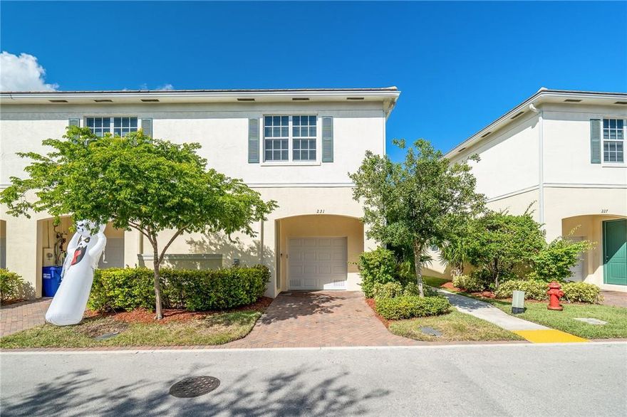 Spacious corner unit townhouse situated on a courtyard in desirable Orchid Grove (built 2015 - original owner). Property features 3 beds/2.5 baths, 9'4" foot ceilings on both levels, impact glass throughout, granite countertops, stainless steel appliances and 1 car garage. Half bath is located on lower level. Community has pool, gym, clubhouse and lake. Maintenance includes cable as well as ADT alarm service. Conveniently located to the beach, highway, grocery store, restaurants and much more. Seller negotiable on furniture staying.