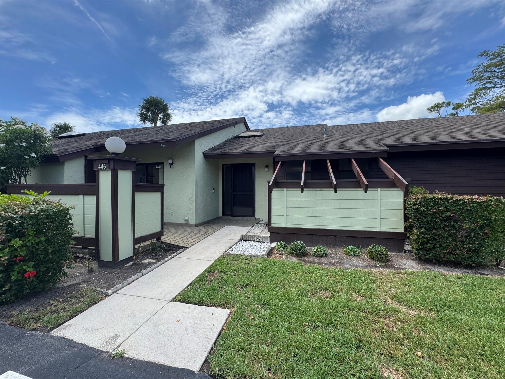 Nicely kept two bedroom, two bath unit in active community. Ready now! Small pet allowed with deposit. Two community pools, clubhouse, library, manager on site. Freshly painted, new flooring in master bedroom, open main area with tile, washer/dryer included, enclosed back patio. Call today to see!