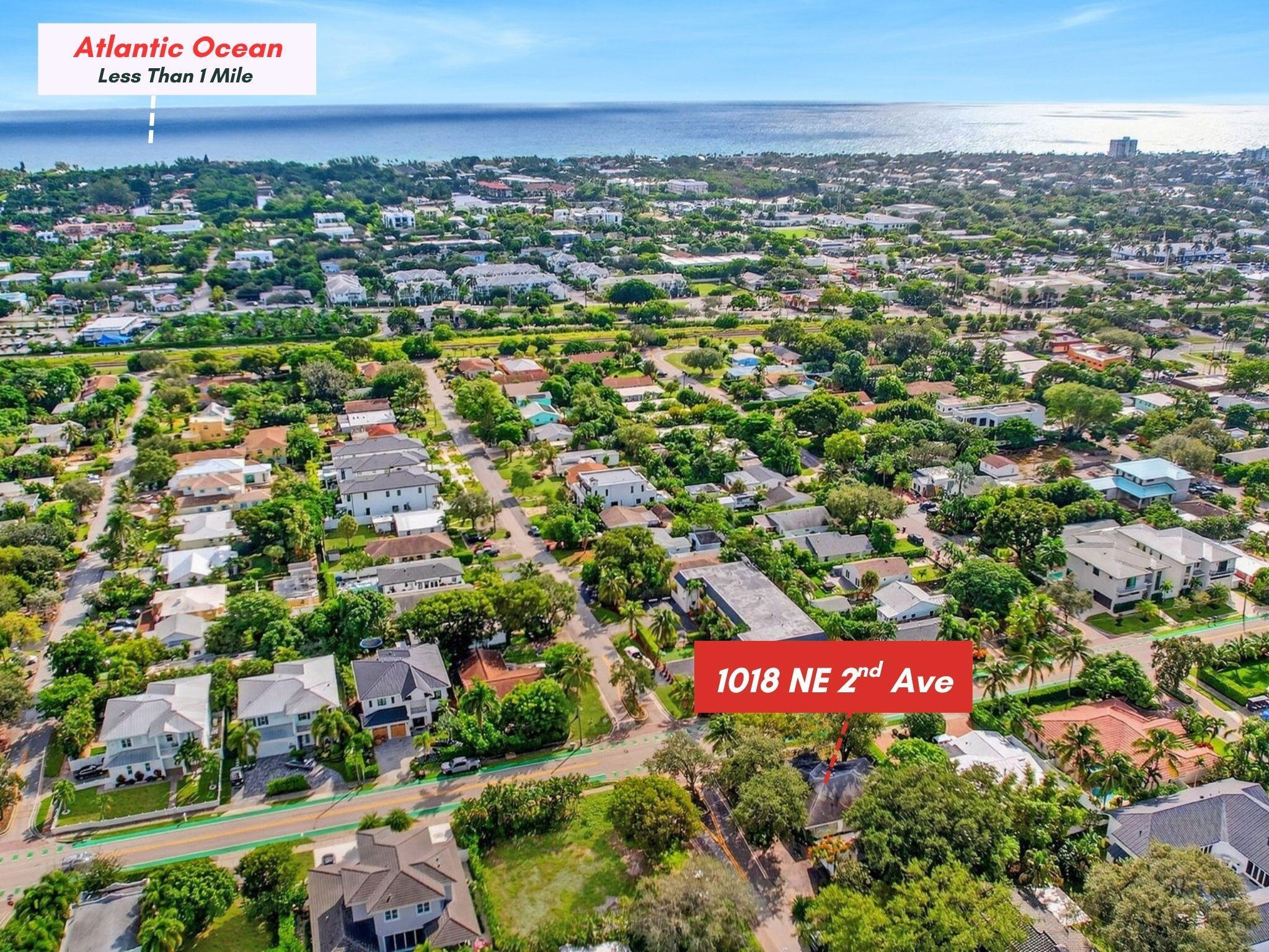 Live just minutes from Delray Beach's famed Atlantic Avenue--home to world-class dining, shopping, nightlife and vibrant nightlife scene.  Imagine the convenience of cycling to the beach, a mere 5 minutes away, where you can bask in the sun and refresh yourself in the inviting ocean waters. This rare corner-lot property, surrounded by multimillion-dollar homes, offers exceptional potential. It consists of a main house featuring 3 bedrooms + office AND a detached converted garage with a kitchenette and bath--ideal for guests or visiting family. Whether you're building your dream home from scratch or a developer/investor seeking opportunity in Delray's booming market, this is a rare find that won't last. Recent survey available upon request.