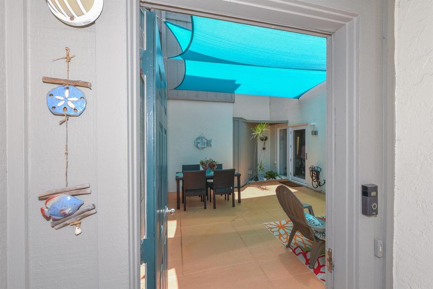 :Experience the Best of Jupiter's Coastal location walkable to ocean in this lovely patio condo with renovated kitchen and bathroom, Relax and enjoy this 1bedroom 1 bath, w/ IMPACT GLASS in all windows This inviting condo features updated kitchen and bathroom, spacious great room, with sliding door out to the large patio, perfect for entertaining, grilling or unwinding with serene coastal breezes. New roof and siding done 2020, A/C unit 4yr, Brand New 40 gal water heater, The condo fee's include internet, cable,, sewer, insurance, trash and on site office Mangement, The community offers multiple pools, assigned parking spot security guard, Tennis courts across the street available with membership. You will enjoy easy access to Jupiter's best attractions