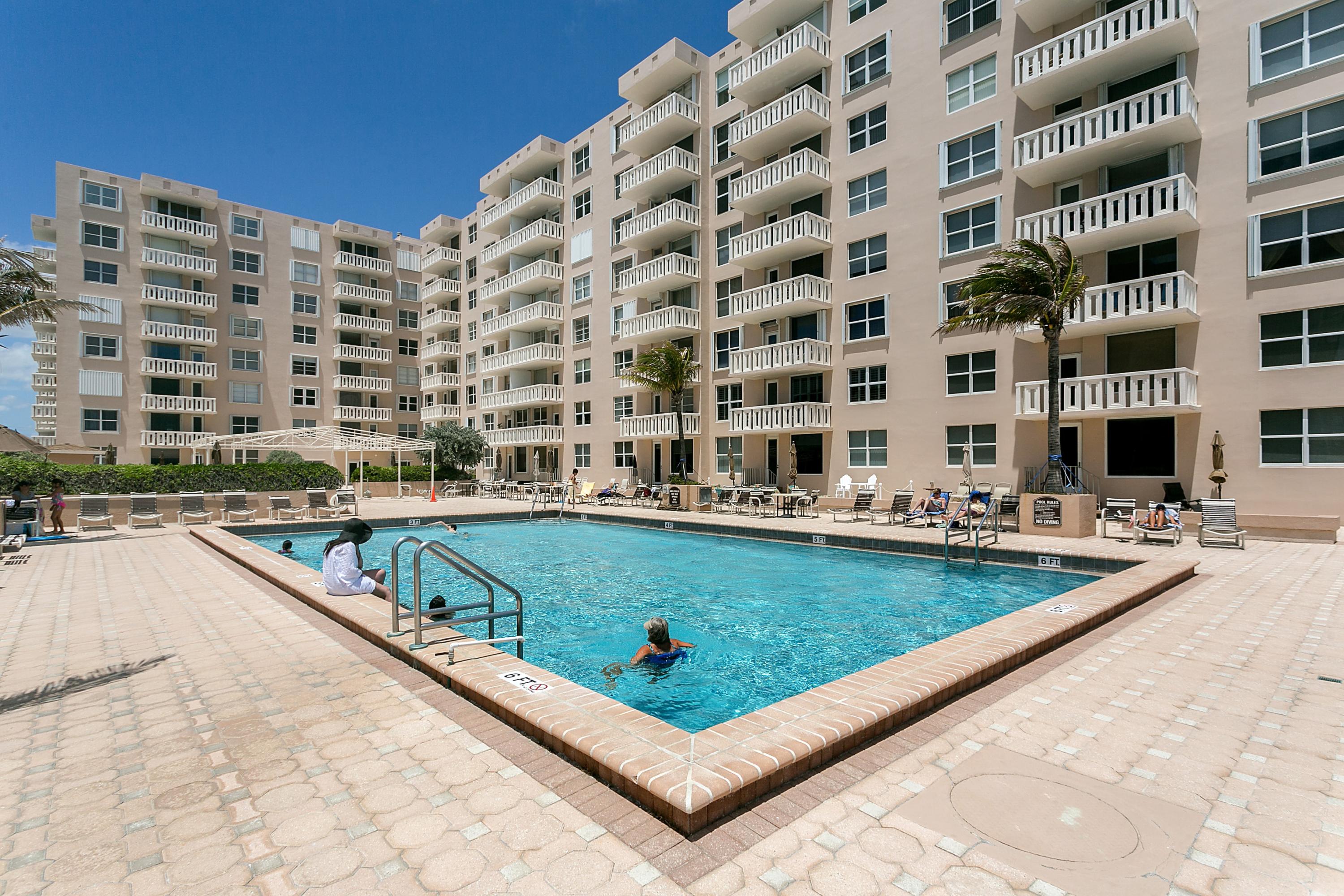 Remodeled one bedroom, one and a half bath condo in an Ocean front building. Penthouse floor-High Ceilings. Private Balcony with Beautiful southern views of the Ocean and Intracoastal waterway. Updated bathrooms. Newer kitchen with granite counters. Impact glass on windows and door! Enjoy living in this full amenity building with 24 Hour Doorman, resort style Pool on the Ocean with barbeque area. Fitness Center, Library, Clubroom. Excellent Location. Minutes from I-95 and Palm Beach International Airport.