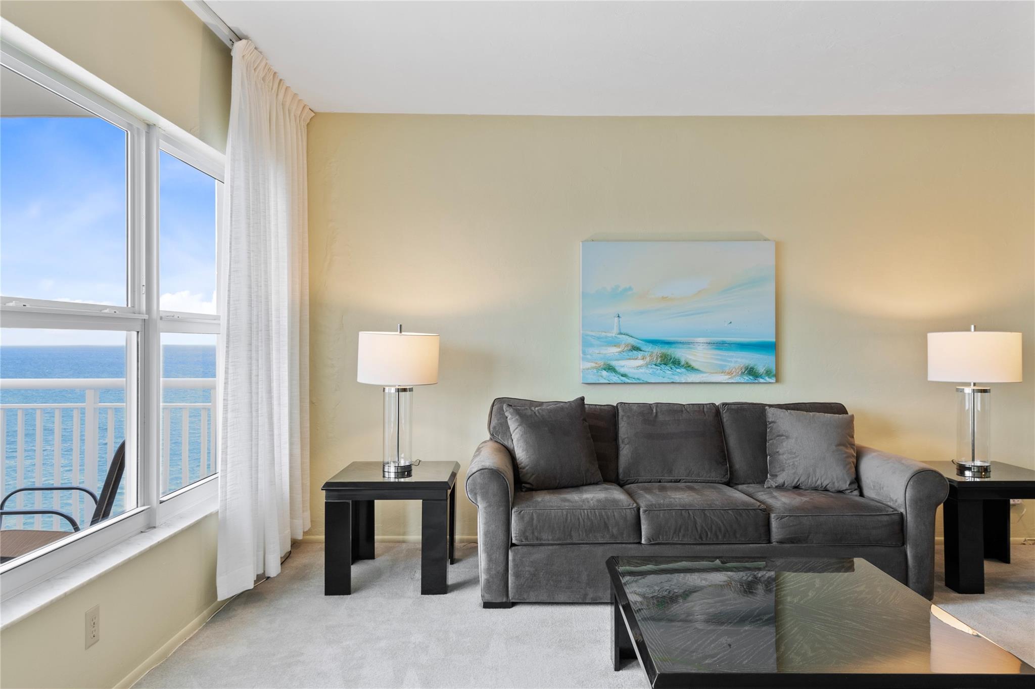 IT'S ALL ABOUT THE VIEW!! Enjoy the South Florida beach lifestyle in this oversized 1-bedroom,1.5 bathroom located on the penthouse floor which means no noisy neighbors above you! Enjoy spectacular ocean and intracoastal views from your huge balcony, and on a clear day you can see all the way to the Florida Everglades. The interior is in good shape but can be renovated to make it into your own personal paradise. High impact windows and doors throughout. Storage locker on the same floor. Maintenance includes high speed Wi-Fi, cable w/HBO, water, sewer, trash removal & pest control. Building has heated pool, huge fitness center, bike storage, car wash area, community room with full kitchen and more! Walking distance to grocery store, pharmacy, bank, doctors' offices, restaurants and more!