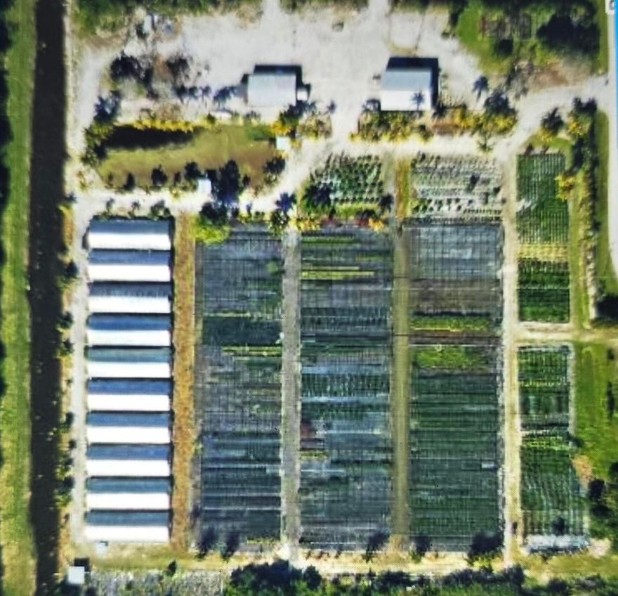 Well maintained, working plant nursery. 2080 Sq. Ft. warehouse with office and upstairs apartment. Additional storage building. Ten 40 x 90 grow houses. Approximately 4 acres of shade. Full sun grow areas and benches in full sun area. Diesel pump irrigation system. Irrigation water is pond fed. Plant inventory is negotiable. Showing by appointment only. Call listing agent.