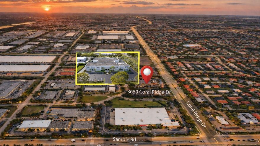 Prime Location!! Modern Two-Story Light Industrial Office/Warehouse Located Directly On Coral Ridge Drive—One Of The Most Desirable And High-Traffic Areas In Coral Springs. This Impressive Property Features Over 4,335±Square Feet Of Fully Air-Conditioned Workspace With 18-Foot Ceilings, Grade-Level 10x10 Roll-Up Door. Inside, You'll Find Six Spacious Private Offices With The Potential To Add More, Two Bathrooms, 10 Assigned Parking Spaces. Also Available Are Additional Adjacent Units— We Have Three Units That Can Be Sold Separately Or Together For A Total Of 13491 SQ Ft,  Unit 102 Is 4140 +/- Sq Ft, Unit 103 Is 4335 SqFt Unit 104 Is 5016 +/- SqFt. The Owner Is Open To Rental Options And Possibly Lease Option. Minutes To Sawgrass Expressway And Turnpike.