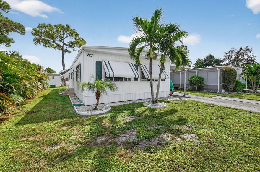 NO LAND LEASE! TONS of SPACE with over 1300 sq. ft. of living space! Kitchen has been completely UPDATED and both bathrooms remodeled! Crown molding and laminate flooring  with all new subfloors added!  A/C installed in 2020 and both exterior doors replaced!  Unit offered furnished and purchase includes a GOLF CART!!!Jamaica Bay is a 55+ community with a LOW HOA including lawn care, internet, water, sewer, trash removal, manager on site, 2 heated pools, clubhouse, bocce ball, shuffleboard, common areas, manned 24/7 gate. Jamaica Bay also offers additional storage for RV, boat, trailer and motorcycles.