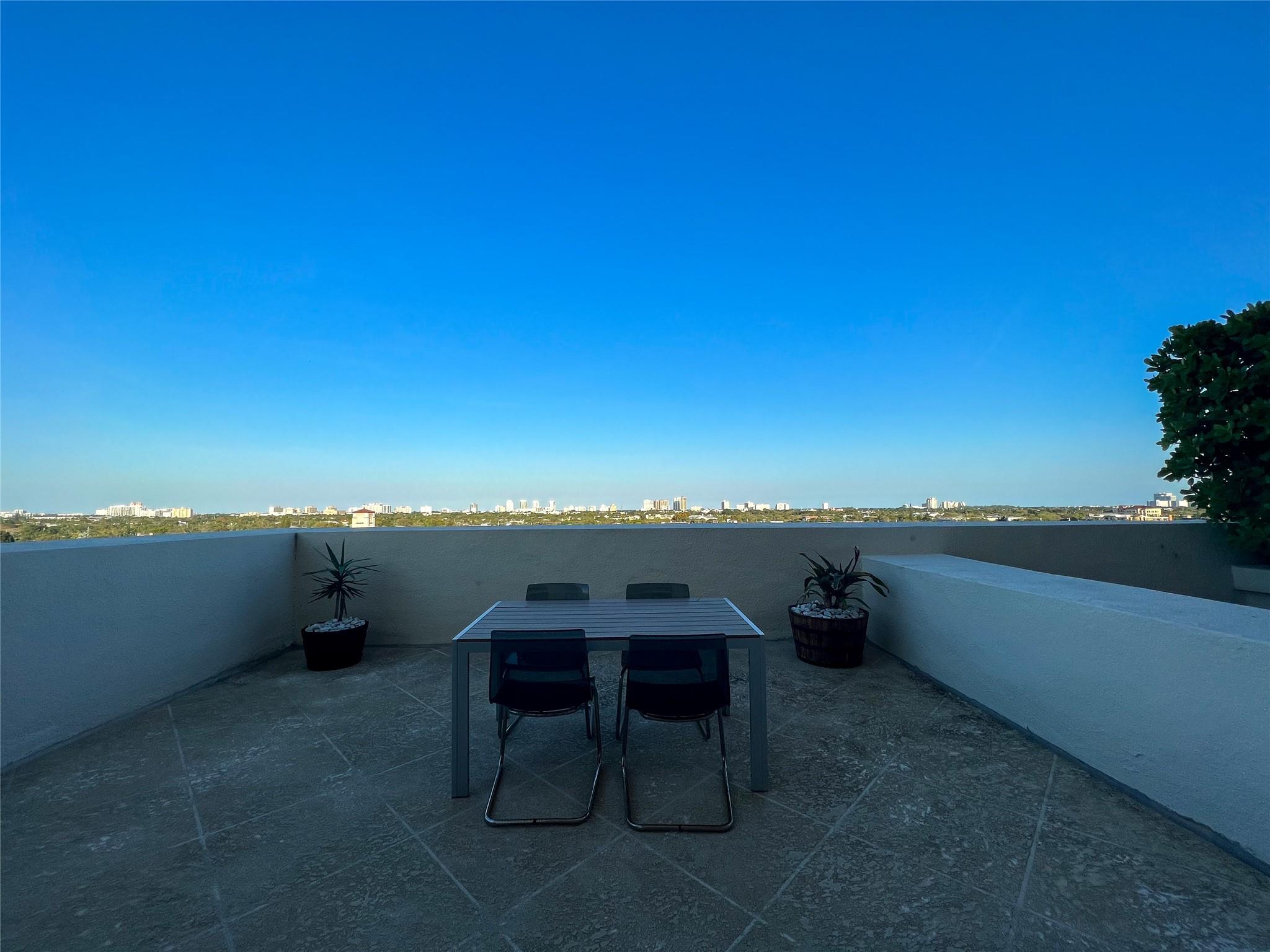 Massive private balcony in the heart of downtown, this furnished fully renovated unit has been tastefully done with gorgeous finishes featuring ceramic flooring, stainless appliances, granite counters, updated bathroom and washer/dryer in unit. Enjoy beautiful views from your sought after east facing oversized balcony. This building has so much to offer; tranquil pool/spa w/cabanas, club room, state of the art gym and 24 hr attendant, minutes to Las Olas, financial buildings and close to the beach. Available furnished April 1st - Jan 31st. This is a 2 bed 2 bath condo but the owner has blocked access to the primary bed and bath and it will not be included as part of the lease.