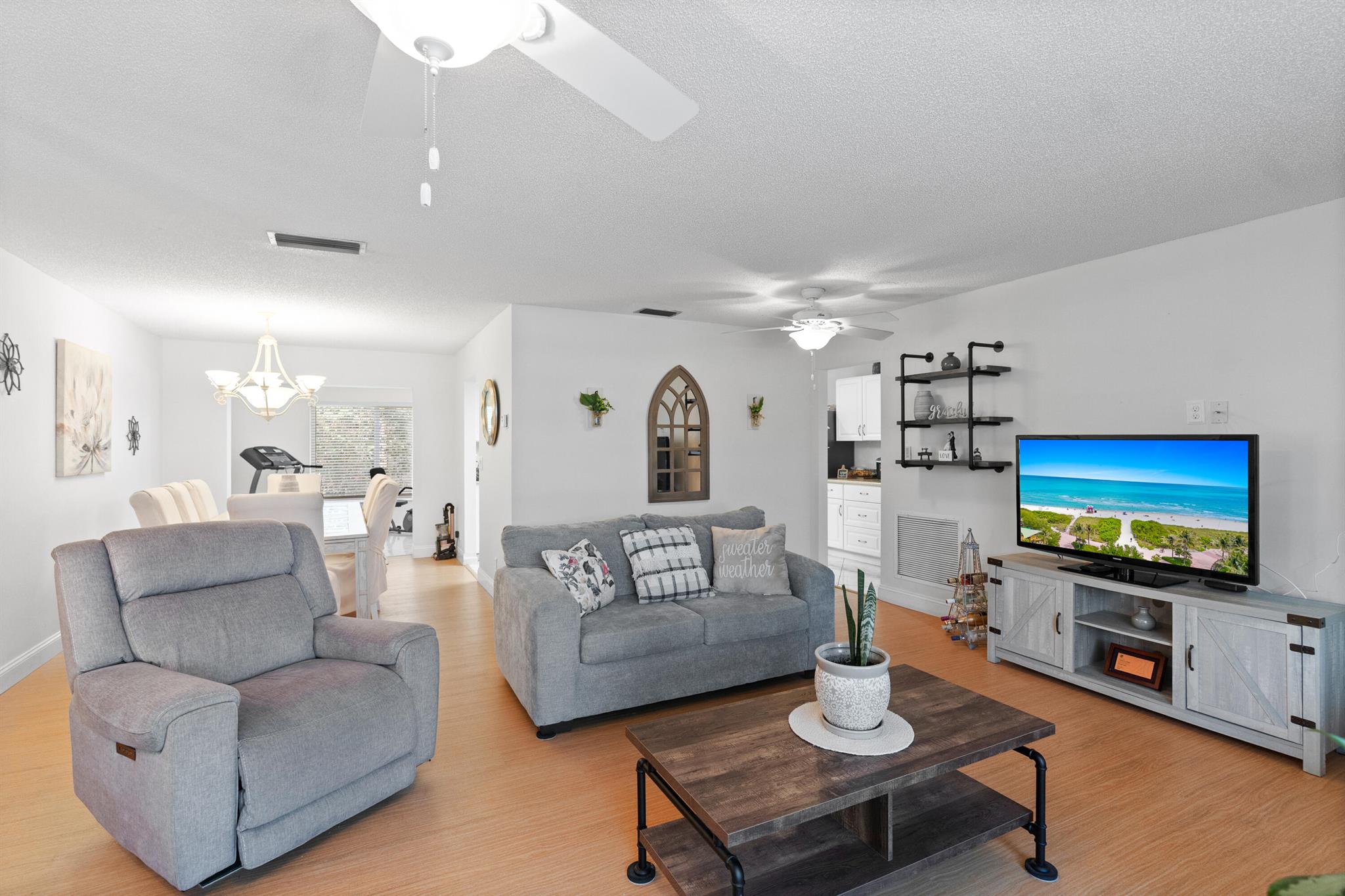Welcome to your perfect slice of paradise! This well-maintained single-family home offers a spacious layout with 2 bedrooms, 2 bathrooms (one has a jacuzzi), and A spacious kitchen designed for gathering and good times!A standout feature is the rear extension with its own private entrance, ideal for: guests, a home office, hobby room, or extra living space.Enjoy peace of mind with hurricane-impact windows, shutters, a hurricane-rated garage door, and a Ring security system. Located just minutes from the beach, major highways, shopping, and dining, convenience is truly at your doorstep.Pet-friendly and move-in ready, this versatile home is a must-see. Cable and lawn care included. Schedule your private showing today!