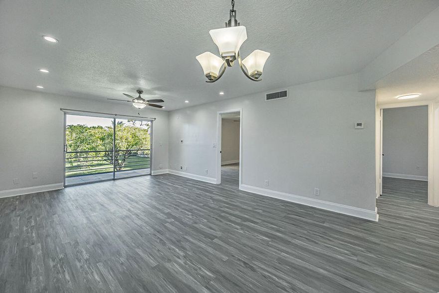 Beautifully renovated 2/2 with serene water views from your private patio. Neutral whites and grays with stylish black fixtures and designer tiles. Relaxing master suite with pavilion ceiling detail, walk in closet, and modern bath. Peaceful second floor living, brand new roof, new electric panel. Minutes away from fantastic downtown Delray and 6 miles from FAU. Welcome home!