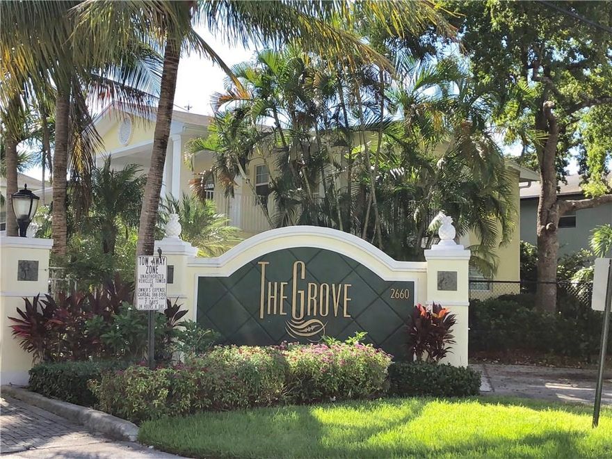 First floor unit in the Grove at Wilton Manors. Gated community right in the heart of it all. Close to shopping, restaurants and nightlife. Community pool. Small pet under 30lbs with pet deposit.