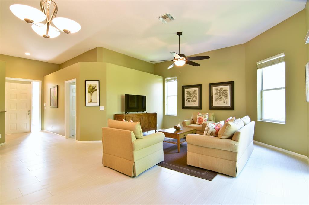 Beautiful 2/2 recently remodeled. Tranquil private patio with pool directly across the street. Available 12/1/2018-4/30/2019, for seasonal rental. Minimum 3 month seasonal rental. Annual lease available$2100 per month. if wanting a social membership annually $3000/month. Located in a fabulous country club community with numerous activities. Full security. Furnished. Utilities included, and Social club membership included with seasonal for $4000/mo. if not desired $3100/mo.