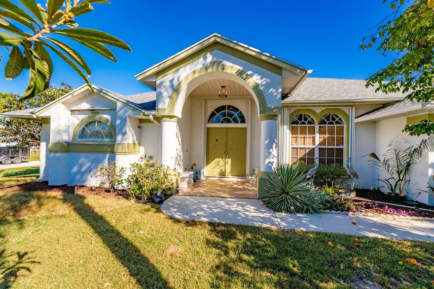 Look at this finely landscaped corner lot located in desirable Southbend! Featuring a solar heated pool and spa under a screened-in porch, a fully fenced yard, and fruit trees. The spacious home boasts tile and carpeted areas with vaulted ceilings. The eat-in kitchen includes appliances, granite countertops, and a breakfast bar next to the formal dining room. An accommodating split bedroom floor plan offers a spacious master bedroom, master bath with Roman tub, and double sinks. Some added features are:Septic services and pumped May 2022New spa pump May 2022House power washed May 20222021 RoofAccordion ShuttersHybrid water heater