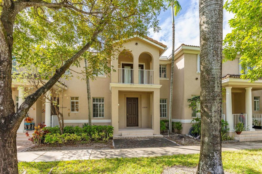 Welcome to bright and spacious 2-bedroom, 2.5-bath townhome features a versatile bonus den that can easily serve as a third bedroom or home office. An open-concept layout with a stylish kitchen boasting granite countertops and a breakfast bar. Upstairs, the oversized primary suite offers a walk-in closet, dual sinks, and a private balcony your personal retreat. Highlights include in-unit laundry, a 1-car garage with two extra parking spaces, a new tankless water heater, new carpet and vinyl floor. Enjoy resort-style amenities including a clubhouse, pool, gym, playground, and 24/7 security. HOA covers cable, internet and landscape. Located minutes from Turnpike, shopping, dining and school. Just minutes to marinas & 1/2 hour to Key Largo and less than an hour to Key Biscayne beaches.