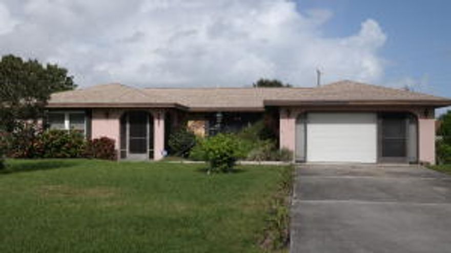 Well maintained 3 bedroom, 2 bath, and 2 car garage. This pool home is located on an oversized corner lot. Upgraded kitchen with corian countertops. Wood laminate floors, tile, and carpet throughout. Master has walk in closet. Great room overlooks screened in porch/pool area. Child safety fence. Mature landscaping with sprinkler system on well with timer. Accordian shutters, and some new windows added. Reverse Osmosis water system. Alarm system. Nice quiet neighborhood. A must see!!!