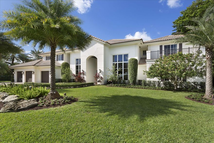 Newly re-imagined Modern Mediterranean-inspired estate enjoys a landscaped setting with tropical gardens on a rare .5 acres. Served by a marble paver drive, the property features a marble-terraced pool/spa with loggia, ideal for entertaining. The Sanctuary is a world-famous yachting enclave featuring a 20-slip marina in addition to Har-Tru tennis courts and a lush 27+/--acre bird/wildlife preserve.  Supreme privacy is ensured by the guard-gated entry and the community's own road and water patrol services.  Peaceful and secluded, this sought-after address is only minutes from the beach, the renowned Boca Raton Resort & Club, and Mizner Park's world-class shopping and dining.  Boca Raton's private executive airport is just a couple miles away.