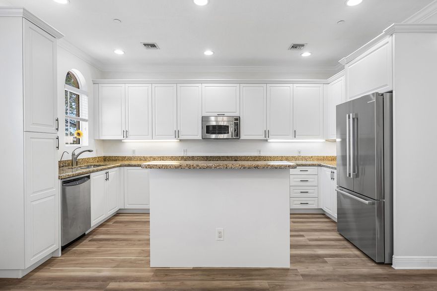 Inside the exclusive, gated, waterfront community of Estancia is this spacious, southern facing, 3-story end unit townhome on the Intracoastal Canal. The well designed floor-plan features 3 bedrooms & 3.5 baths, offering plenty of space for leisurely living as well as entertaining. The 1st floor features a private guest bedroom, with a full bath, perfect as an office or for visiting guests. The main living area is situated on the 2nd floor, consisting of the living room, dining room, kitchen & powder room. The updated kitchen is large and adorns a wine fridge, Bosch refrigerator & walk in pantry. The 3rd floor houses the  primary suite and a 2nd guest bedroom. The Primary Suite has a huge closet and dual sinks, as well as a separate tub and shower. This home has generous ceiling heights, complete hurricane impact windows and doors, a 2 car garage and lots of storage! Both AC units are from 2020 (aug & sept). *This unit does have a shaft for an elevator* Estancia has its own pool and gym and is just minutes away from downtown Delray Beach and its wonderful restaurants, shops and beach, as well as I95. *No Dock Slip with this unit* 840 Virginia Garden Drive closed in May 2023 for $1,040,000 renovated with no slip.