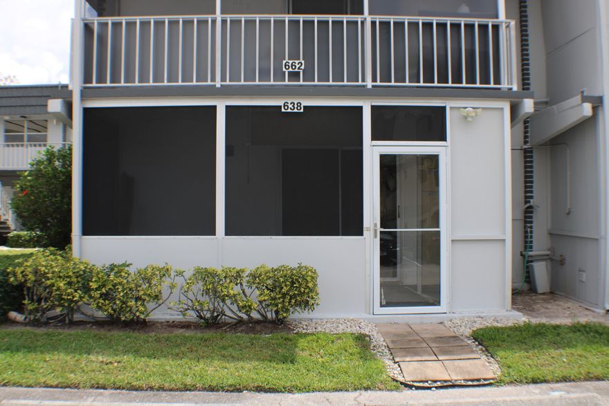 Welcome to 638 Saxony N **GROUND FLOOR** in the highly sought-after Kings Point 55+ community! This 1-bedroom, 1.5-bathroom condo is one of the best deals in Saxony and offers the rare ability to rent right away, making it a fantastic opportunity for both seasonal and annual residents. The unit features tile flooring throughout and a spacious enclosed patio room that can be used as a bonus living area, den, or home office. Assigned parking adds to the everyday convenience.  Enjoy the vibrant resort-style lifestyle that Kings Point is known for, with amenities including a magnificent clubhouse, performing arts theater, indoor and outdoor pools, golf, tennis, fitness centers, billiards, library, cafés, movies, shows, and countless social clubs and activities.  Residents also benefit from courtesy bus service and a prime location just about 5 miles from the beach, as well as close proximity to shopping, dining, and the best of Delray Beach.