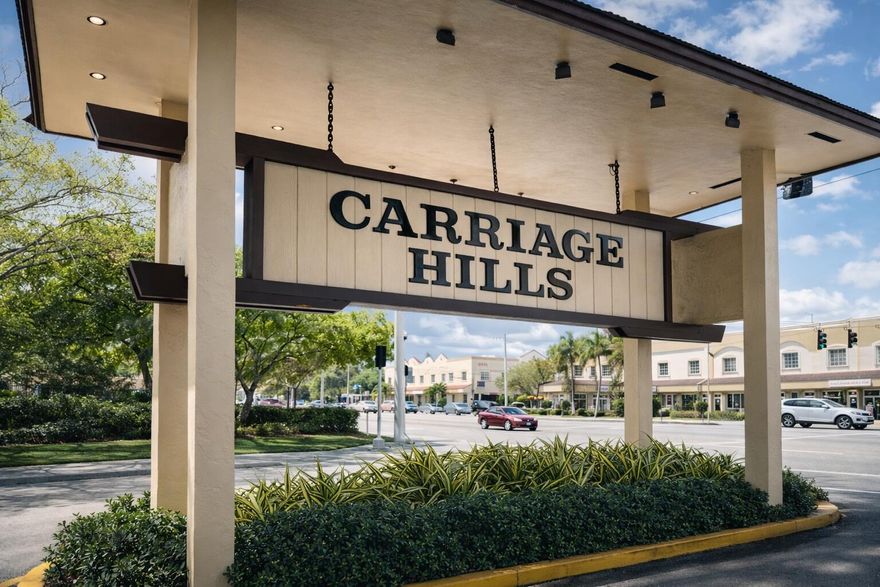 Welcome to the community of Carriage Hills! This 2-bedroom, 2-bathroom is located on the first-floor. Thoughtfully designed with accessibility features, this home provides easy, step-free living. Spacious layout with plenty of natural light, generous living areas, and effortless indoor-outdoor flow.   Located in a gated 55+ active adult community, Carriage Hills offers an exceptional array of amenities, including:   Clubhouse with social activities   Resort-style pool   Tennis courts   Scenic walking paths   Beautifully landscaped grounds and more  Whether you're looking to stay active, socialize, or simply unwind, this vibrant community has it all. Conveniently located near shopping, dining, beaches, synagogues, and major roadways, enjoy the best of South Florida living.  650 credit required.