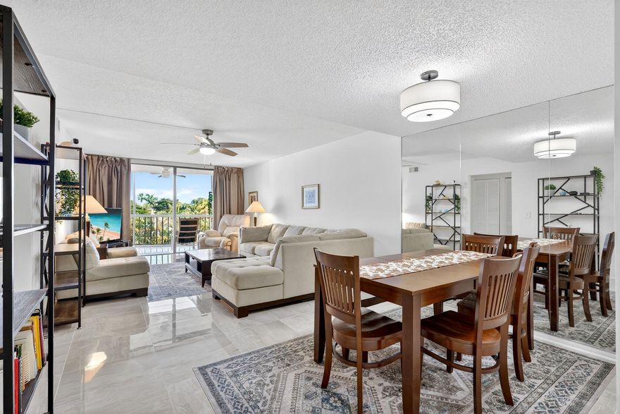 Beautifully maintained 4th-floor condo in Hidden Harbour, a desirable waterfront community with easy access to the Intracoastal Waterway. This well-kept 2-bed/2-baths residence offers 1,023 sq. ft. of comfortable living space and lovely Intracoastal views from your private covered balcony. Turnkey and move-in ready, available fully furnished or unfurnished, whichever you prefer. The building features elevator access, assigned parking,  storage, and resort-style community amenities. Accordion shutters provide added protection and peace of mind. Investor-friendly community, rent right away! Prime location close to beaches, marinas, dining, and major highways.