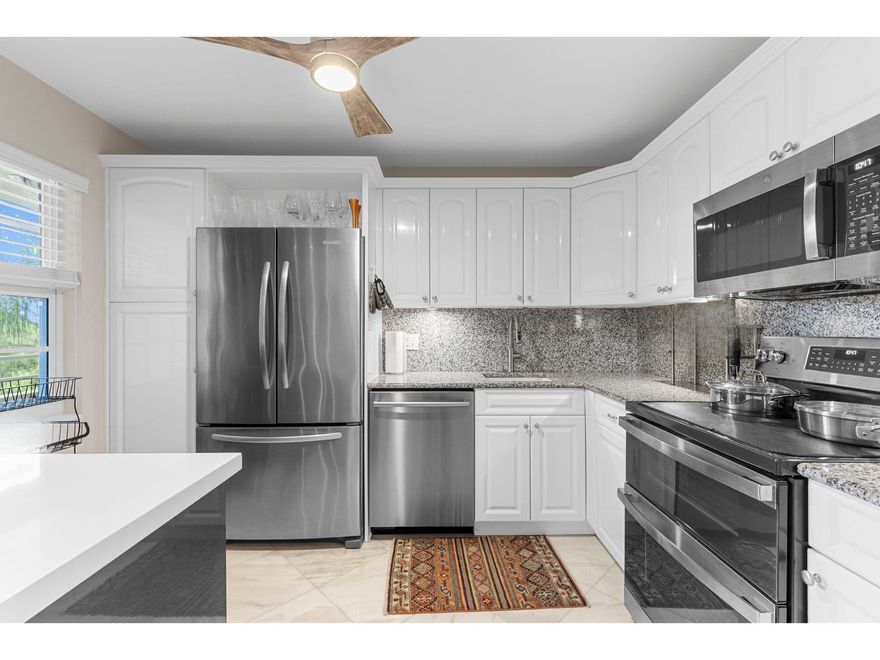 Stunning, move-in-ready Penthouse with MARBLE floors, IMPACT windows, & top-tier finishes. Fully updated corner unit available @ $2500/month furnished or unfurnished (owner will remove artwork/personal items). Features stainless steel appliances, double oven, updated thermostat, and remote-controlled blinds in most rooms. Third bedroom used as den/office/flex space. Spacious primary suite; both bathrooms have windows. Full size washer and dryer in the unit. Elegant foyer entry. Amenities include pickleball, tennis, and playground at George Brummer Park; secure lobby, and mailbox; 3 pool areas with grills. Rent includes INTERNET, Cable, water, trash, sewer, and THE best parking spot in the building. Condo requires 720+ credit score. Landlord requires tenant to maintain renter’s insurance.