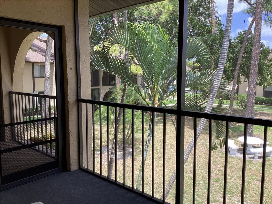 Beautiful open floor plan 2/1 up stairs.  55 plus community. Quiet surroundings with a garden view. Full  washer and Dryer in unit.  Screened in porch. Management on site. Community pool and large patio area all over looking a the lake. Club house. Car wash area. Close to many dining and shopping opportunity. A must see.