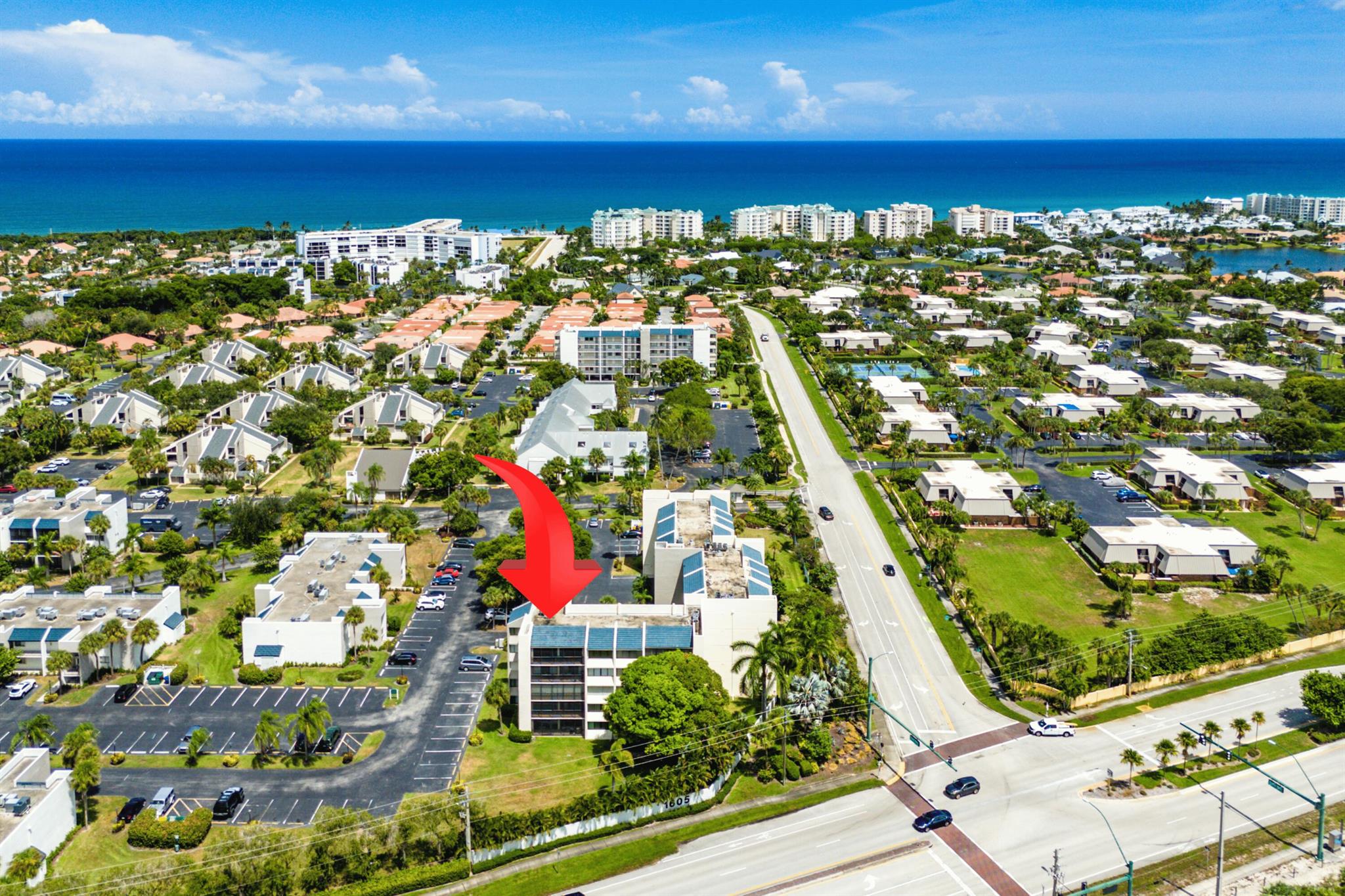 Live the Jupiter lifestyle! This turn key spacious 3 bedroom 3 bath top floor end unit is located very close to the beach as well as the Jupiter Reef Club. Complete Impact Windows & Sliders plus Accordion shutters, SS appliances & Granite in the kitchen, Custom lighting throughout, A/C 2015, Water heater 2020, East/West exposure. Enjoy slight peeks of the ocean from inside the unit. Building has strong reserves and all recent inspections/work are complete. Optional Jupiter Racquet Club membership available for tennis & pickleball lovers. Currently leased through June of 2026 which provides immediate income. Seller financing considered. Highly rated schools and all ages welcome. 3rd bedroom currently configured as a den. Bring your bathing suit and enjoy South Florida at it's finest