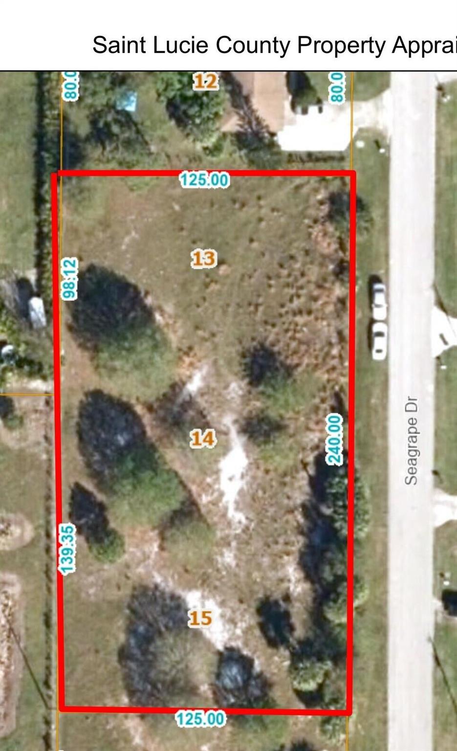 Beautiful 2/3rd Acre Property in Indian River Estates. Convenient to shopping, restaurants, and recreation, just 1 mile to the Indian River, 1/2 mile to Savannas Preserve State Park and 1/2 mile to neighborhood Palm Lake County Park. Property is lightly treed with oaks and palms, just waiting for your dream home. Lot is approximately 240' x 125'. This property is in the beginning stages of being divided into three 80' x 125' foot buildable lots. Great for builder. The corner lot to the South is also available. All measurements are approximate.