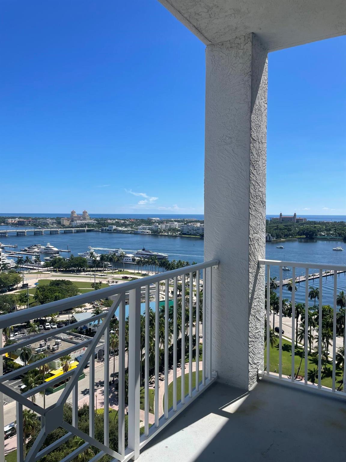 Views! Views! Views! Enjoy water views from this penthouse level 2/2. From your balcony you have views of The Meyer Amphitheater, Intracoastal and Palm Beach. Spacious master bedroom with on-suite bathroom & walk-in closet. Stainless steel appliances. Quartz countertops in kitchen & bathrooms. Grey wood laminate throughout. Ideally located in the heart of downtown WPB. Walking distance to everything.