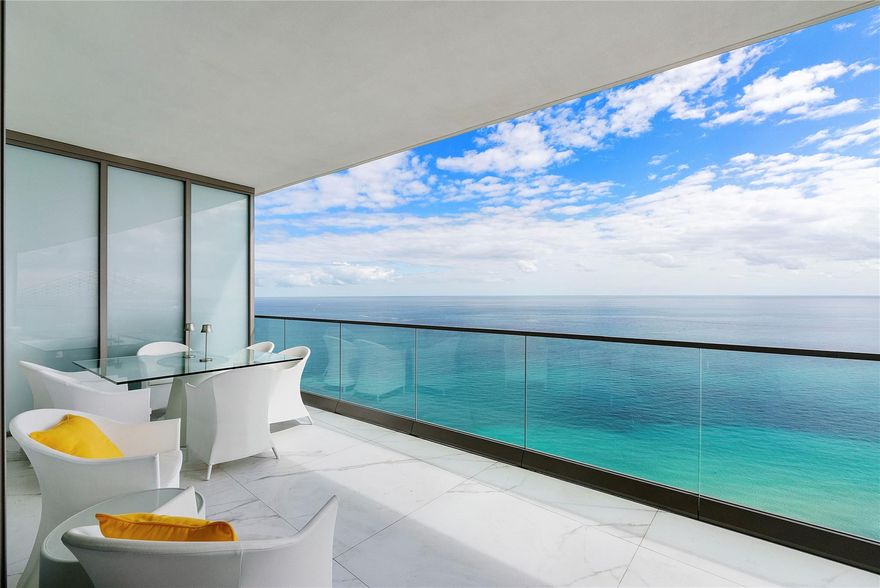 Welcome home to a sophisticated lifestyle by Residences at Armani/Casa. Curated Armani signature resort living with professional staff, in-unit cuisine, private restaurant, spa amenities & more! The coveted 01 stack at #3401 could be yours! Enter this oceanfront sanctuary of calm via private elevator with oversized designer foyer. This 3BD+Den, 5.5BA with flow thru E/W views offers spectacular sunrises & sunsets; floor-to-ceiling windows & extra wide terraces with outdoor kitchen create seamless indoor-outdoor living; European kitchen with marble countertops opens to great room where Atlantic views abound. Primary suite features soaking tub, waterfall shower & custom closets. Secondary bedrooms offer private terrace access to enjoy twinkling city lights & intracoastal vistas. Bespoke flex space includes ensuite bath; think home office, guest suite, and/or den. Sublime living awaits you!