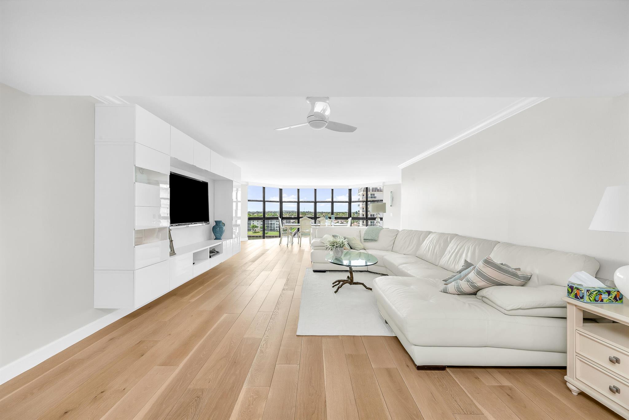 Beautiful and updated condo located on the famous Hillsboro Mile and close to the Deerfield Beach Pier. Boutique building with only 65 units and building recently went through common area renovation. This 2/2.5 has 2100 square feet has direct  intracoastal views from every window. You will love the sunsets and city lights from this unit. Building amenities include heated pool, two extra large garage parking spaces, gym, outside BBQ, social room, lobby and security. Hillsboro Mile has replaced all their water and sewer lines and added a nice sidewalk so that people can walk to the Deerfield Pier. Don't miss out on this one and easy to show.