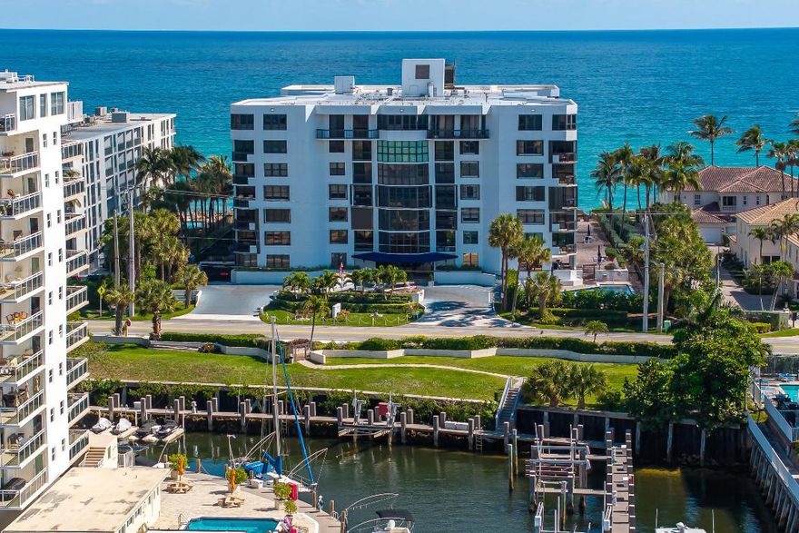 Nicely updated condo located on the famous Hillsboro Mile and close to the Deerfield Beach Pier. Boutique building with only 65 units and building recently went through common area renovation. This 2/2.5 has 2100 liveable square feet has direct  intracoastal views from every window. You will love the sunsets and city lights from this unit. Building amenities include heated pool, two extra large garage parking spaces, gym, outside BBQ, social room with pool table, lobby, bike room and lobby security. Hillsboro Mile has replaced all their water and sewer lines and added a nice sidewalk so that people can walk to the Deerfield Pier. Don't miss out on this one and easy to show.