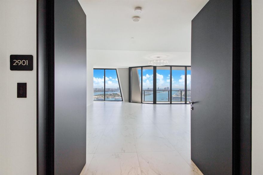 Museum in the Sky. This half-floor residence by Zaha Hadid. With over 30,000 square feet of architecturally designed amenities and gathering spaces. Opulence Defined. Live in a truly boutique first class luxury high rise in the center of Miami's most exciting areas of town. With water views of Biscayne Bay, Intracoastal and city views of Miami enjoy the amazing space in your great room for entertaining or just an intimate family brunch on the weekends. With the finest kitchen boasting a full display of Gaggenau and Sub Zero appliances awaken your master chef. A Smart Home with Crestron System. This 4,600 ft2 unit has 4 Bedrooms and 5 1/2 Bathrooms with staff/utility room. Onsite Concierge and Helipad to facilitate every desire.