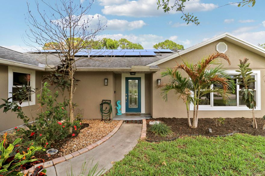 Well maintained home with major energy efficiency upgrades already completed. Features include full house solar panels for reduced electric bills Fully transferable to new owners, solar pool heaters, RV hookup, generator hookup to electric box, new AC system, and a new hybrid heat pump water heater. Additional improvements include Aeroseal air duct sealing for enhanced efficiency and a new fence for added privacy and functionality. A great opportunity for buyers looking for a solid home with valuable system upgrades already in place. Large entertaining Kitchen, Large livingroom and back patio screened with plenty of green space.