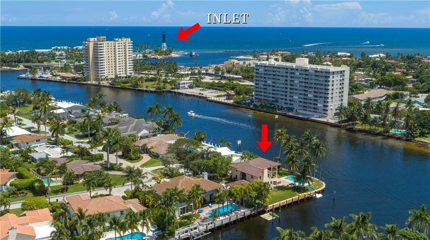 Rare opportunity to build your statement home! Most desirable deep water lot now available in Lighthouse Point! One of the best wide water views looking down the waterway with 100 +/- feet directly on the intracostal and 130 +/- feet on a wide and deep side canal for dockage. Located in Lighthouse Point's Marina District offering quick and easy ocean access through the Hillsboro Inlet.