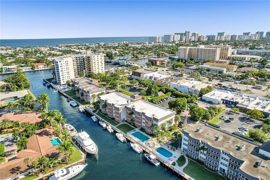 Water, water everywhere! Step inside this coastal paradise and enjoy vibrant, panoramic views! Natural light pours into hurricane impact bay windows, with intersecting waterways facing north & intracoastal views to the east. This pet friendly, 2/2 offers an open floor plan ideal for entertaining in brand new kitchen w/magnificent views from every angle. Beautiful new floors & convenient condo living awaits you w/washer & dryer inside your walk-in closet. This beautifully renovated unit offers peace of mind w/all renovations completed to code. Swim in 1 of 3 pools, relax under the Tiki hut, grill at sunset at waterside BBQ. Walk to beach, restaurants & shops in Lauderdale by the Sea! A true boaters dream w/DOCK SPACE in your backyard!Dock up to 50FTOcean access w/NO FIXED BRIDGES! Please find condo docs, application, rules and regs, etc attached.