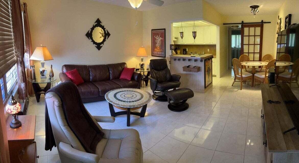 Come enjoy this well kept 1 bedroom 1 bath second floor condo for a minimum of 4 months. Tenant will not have access to pantry or sun room closets. 2 person occupancy max. Queen bed and sleeper. Club ID cards $50. each. Century Village is a fantastic place to spend the winter months. 4 miles from beach. shuttle service, security, tennis, pickle ball, shuffleboard, fitness center, clubs, card rooms, art workshops, theater with live shows and movies, putt putt course, heated pools and so much more!