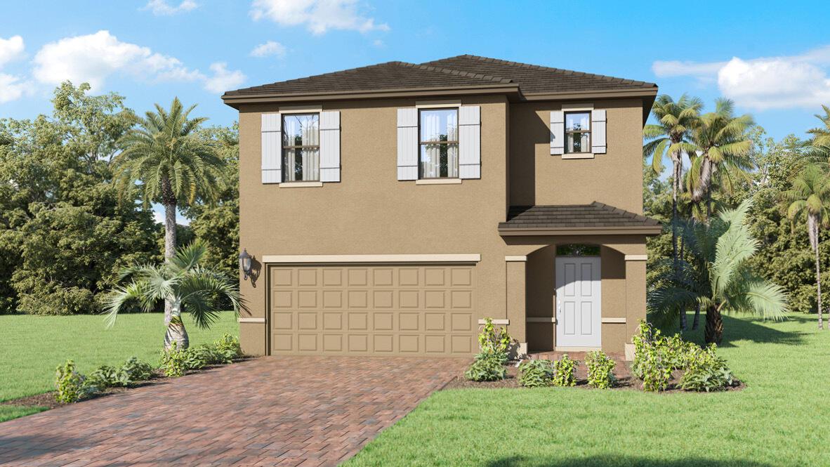 The Robie is a beautiful two-story floorplan at Morningside in Fort Pierce, Florida. This 5-bedroom, 3-bathroom home offers 2,447 sq. ft. of living space. The open-concept first floor features oversized tile in the main living and wet areas, plus a kitchen with quartz countertops, an oversized single-bowl undermount sink, and sleek stainless-steel appliances. A downstairs bedroom and full bathroom add convenience. Upstairs, the primary bedroom boasts a walk-in closet and ensuite, while three additional bedrooms share a full bathroom. Smart home technology is included.
