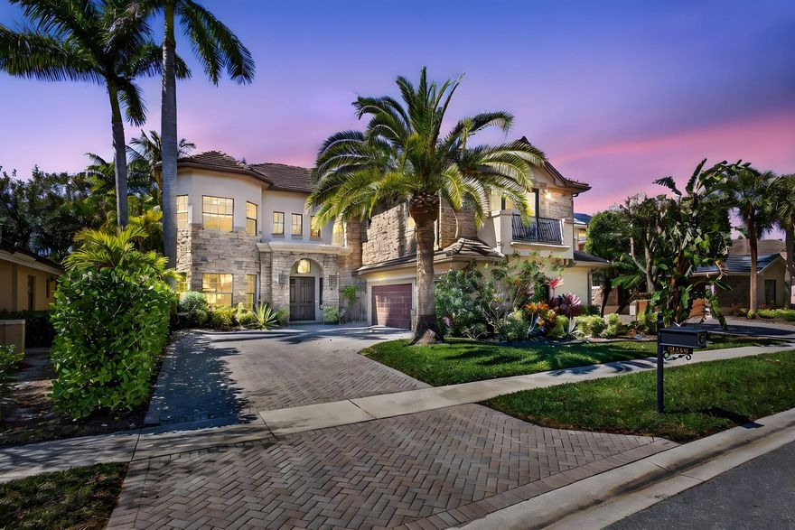 Stunning Wellington estate in prestigious Versailles featuring 6 bedrooms, 5.5 baths & over 4,200 SF of luxurious living space. This gorgeous estate offers a rare additional primary suite on the first floor, ideal for multi-gen living or guests. Dramatic two-story entry with statement chandelier, designer finishes, spacious loft/flex space, w/open-concept layout for entertaining. Gourmet kitchen w/rich wood cabinetry, granite counters, & stainless appliances. Expansive primary retreat with spa-style bath. Private oasis pool w/ a resort-style backyard escape. Versailles offers a grand clubhouse, resort pool, fitness center, tennis courts, playground, scenic walking paths & 24-hour manned gate security. All meas. approx.; info deemed reliable but not guaranteed; Buyer/Buyer’s Agent to verify