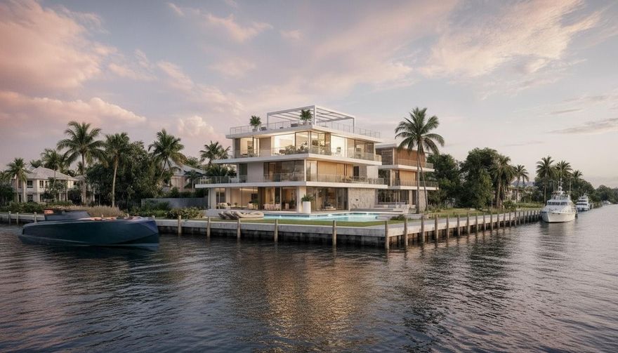 DOCK UP TO A 110' VESSEL AT ONE OF FT. LAUDERDALE'S MOST COVETED WATERFRONT OPPORTUNITIES-THIS STUNNING POINT LOT PROPERTY BOASTS AN INCREDIBLE 288' OF PRIME WATER FRONTAGE ALONG THE PICTURESQUE NEW RIVER W/ GREAT TURNING BASIN! SITUATED IN RIVERSIDE PARK, THIS EXCEPTIONAL SITE OFFERS PANORAMIC VIEWS & DIRECT ACCESS TO THE NEW RIVER, INTRACOASTAL, & OCEAN BEYOND! DESIRED EAST FACING POSITION EXPLOITS THE EVER-PRESENT BREEZES & PROTECTS FROM THE AFTERNOON SUN! ARCHITECTURAL RENDERINGS ENVISION A MODERN 3-STORY RESIDENCE TO MAXIMIZE LIGHT, LUXURY, & LIVABILITY! INCLUDES EXPANSIVE GLASS WALLS, OPEN CONCEPT LIVING, MULTIPLE OUTDOOR TERRACES & A FULL ROOFTOP OBSERVATION DECK-THE IDEAL VANTAGE POINT TO ENJOY ENDLESS RIVER VISTAS! THE RARE POINT-LOT OFFERING MAKES THIS A DREAM ESTATE IN FT. LAUD!