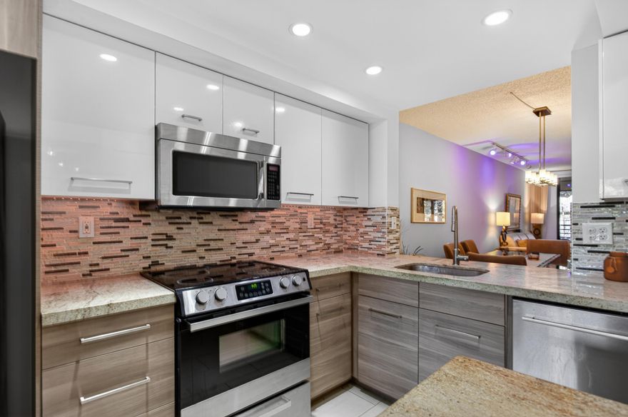 Bright, beautiful, and thoughtfully designed, this modern 2-bedroom, 2-bath home offers an excellent split-bedroom floor plan in a quiet, well-maintained gated community. The open, light-filled kitchen features a center island and a cozy breakfast nook, perfect for casual meals, while still offering ample space for a full dining room set. Tastefully designed kitchen and bathrooms add to the home's modern appeal. Enjoy a screened balcony/den with private access from the spacious primary bedroom, which includes three closets—two of them walk-ins. With abundant storage throughout, a full-size washer and dryer, and the option to be offered furnished or unfurnished, this gated community provides privacy, comfort, and a serene neighborhood setting.