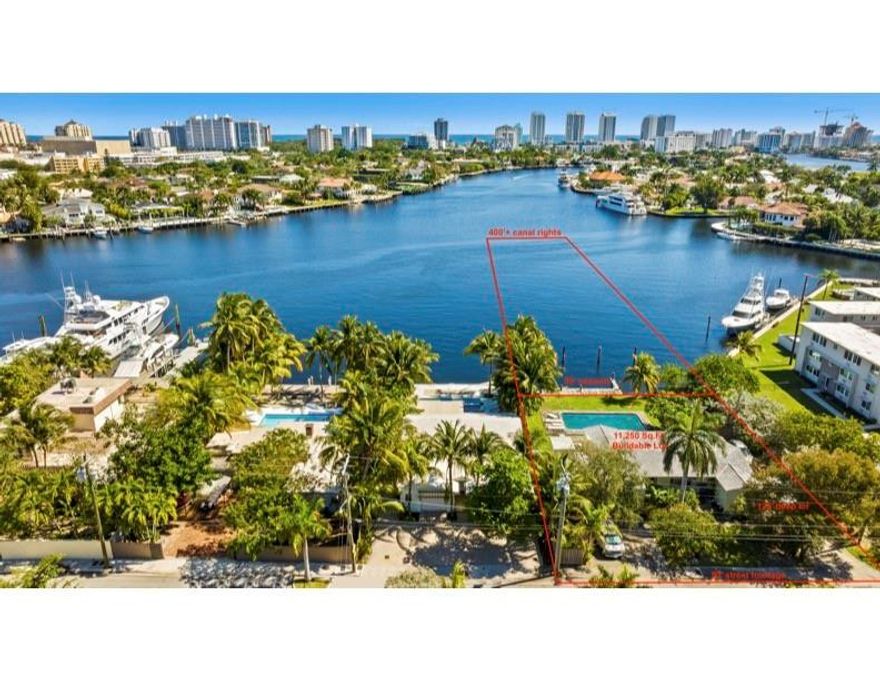 600'+ of Dockage for multiple Mega-Yachts.  This Extraordinarily Unique, South Florida Waterfrony Property, OFFERS: Deep Water Ocean Access, with No Fixed Bridges, on an ~1,700' deep canal...  PROVIDING: arguably the BEST Dockage, Location, Views, and Protection for your Ships, anywhere in South Florida.  This property and dockage is protected by the barrier island to the East, and is convieniently located close to the inlet / government cut at Port Everglades.  90' of Waterfrontage / Seawall.  The house is a "tear-down."  Perfect potential to build your Dream Home, or a Crew House for your Ship, Captain, and Crew.  The Lot is 90' wide and 125' deep. 30% of which, is for your use.  Med style dockage offers 2x 300' ships, or 3x 100' - 200' mega-yachts.