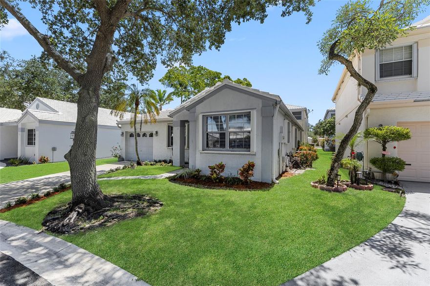 Mortgage Note is assumable! (305k at 2.8%). Welcome to 9424 NW 8th Cir, a modern retreat on a quiet cul-de-sac in the gated community of Jacaranda Pointe, Plantation. This fully upgraded home features a new A/C, chef-inspired kitchen with sleek appliances, smart-home lighting, and elegant motorized window coverings that blend convenience with style. Fresh flooring, upgraded baseboards, and lush landscaping complement a roof only a few years old. Outfitted with accordion shutters for storm protection, this residence offers both peace of mind and sophistication. With visitor parking nearby and a prime location in the heart of Plantation, it’s the perfect home for today’s modern family. VA qualified.