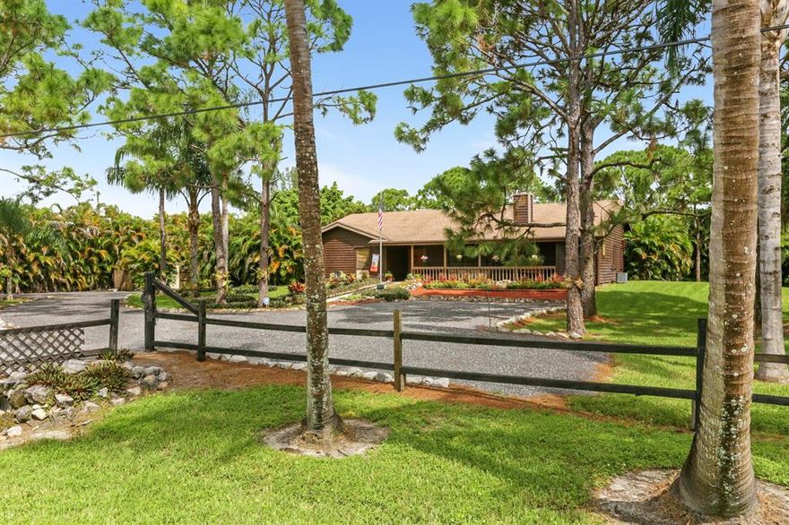 YOU KNOW YOUR HOME WHEN YOU WALK INTO THIS IMMACULATE  BEAUTIFULLY MAINTAINED HOME THATS SITS ON 1.28 ACRES OF  GORGEOUS TROPICAL LANDSCAPING WHICH PROVIDES PRIVACY AND ALSO HAS A CANAL IN THE BACK.  TONS OF ROOM FOR YOUR RV, BOATS AND 4 WHEELERS.  HAS A CIRCULAR DRIVAY FOR EASE OF ACCESS AND IS ON A DEAD END ROAD.  THIS NEWLY REMODLED 3 BEDROOM, 2 BATH, 2 CAR GARAGE  IS 1,958 SQ FT UNDER AIR.  THIS BEAUTY WAS CUSTOM BUILT BY THESE ORIGINAL OWNERS.  BOOSTS AN AMAZING OPEN FLOOR PLAN, HAS A REAL WOOD BURNING FIREPLACE, UPDATED KITCHEN WITH SS APPLIANCES, NEW MICROWAVE, CUSTOM CABINETS & GRANITE COUNTER TOPS.  BOTH BATHROOMS HAVE BEEN REMODLED AND UPDATED.  EXTRA LARGE SCREENED IN BACK PATIO, FULLY FENCED YARD, AIRATED POND WITH PRIVATE DOCK FOR FISHING.  SO MUCH MORE, SO COME & TAKE A PEEK!