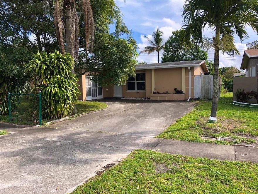 Terrific opportunity for a delightful single family home in Sunrise Village. Bright and Spacious. IMPACT WINDOWS. Tiled Floors Throughout. Formal Living Area. Gardenside Den/Family Room off of the Kitchen. Fenced Lot with Fruit Trees and Room for a Pool, or a Playground, or Both! One-Car Garage too! This is a Fannie Mae HomePath Property!