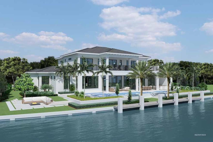 Introducing a brand-new waterfront home presented by Varga Homes; one of the leaders in luxury construction in the beach area. Built to the highest standards and professionally finished, this Point Manalapan home boasts 178 feet of waterfrontage with panoramic views throughout. The residence offers over 10,500 total square feet with resort-style pool and grounds. Features include ground floor master wing; open kitchen and family room with outdoor covered loggias; club room; four-car garage; four additional en suite guest bedrooms and study. Residents of Point Manalapan enjoy gratis membership to the La Coquille Club located in the Eau Palm Beach Resort & Spa. Situated between Delray Beach and Palm Beach, this brand-new Manalapan residence offers the very best in luxury living. FEATURES
" Brand new 2022 construction developed by Varga Homes
" 178 feet of waterfrontage with dock
" 5 bedrooms / 6.2 baths
" 6,849 square feet under air / 10,526 total square feet
" Expansive lot with 150 feet of depth on over 0.6 acres
" Point Manalapan location with gratis membership to La Coquille Club
" Conveniently located between Delray Beach and Palm Beach
" Beautiful curb appeal with decorative drive and motor court
" Foyer entry with views of waterway
" Spacious living room open to kitchen and outdoor covered loggia
" Dining room with butler's pantry and wine storage
" Double island kitchen with breakfast area and pantry
" First floor master wing with morning bar; dual closets and baths
" Club room with bar and cabana bath
" Ground floor study
" First floor laundry room
" Second floor loft with expansive covered balcony
" Four en suite guest bedrooms with walk in closets
" Second floor laundry room
" Covered loggia, summer kitchen and outdoor living and dining areas
" Waterfront resort style pool and spa with terrace
" Designated fire pit area
" Private dock with easy ocean access
" Ample yard space
" Four car garage
" Elevator
" Full impact windows and doors; full-house generator
" Private and gated community with Manalapan security patrol
" Dedicated Town Hall; Library and Police

This brand new pristine residence is scheduled for 2022 completion. Come live the South Florida luxury lifestyle that offers year-round enjoyment.