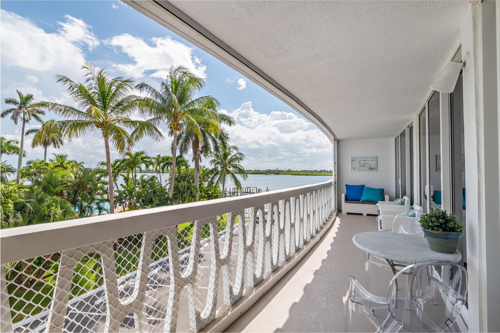 Designed with a stunning retro flair, this iconic, historic landmark building offers the ultimate waterfront lifestyle with the pristine sands of the Atlantic Ocean just steps away. This beautifully appointed 2 bedroom, 2 bath apartment in the President of Palm Beach Condominium is close to elevator with views of the ICW & Palm Beach par 3 public golf course. The resort style amenities include a 24-hr door person, heated pool, on-site manager, fitness center, furnished lobbies on all 7 floors and deeded beach access for tenants and residents only. With its prime location and luxurious amenities, the President of Palm Beach offers the epitome of coastal living, just steps from the sand.