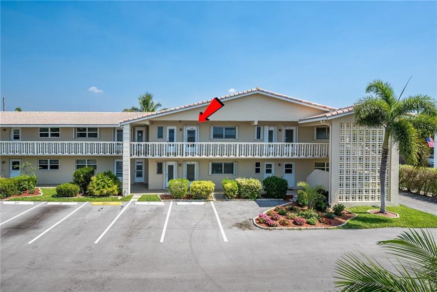 With this adorable 2 bedroom 1 bath second floor condo you have the ability to live where everyone vacations. Located East of US 1 close to the beach in sought after Lighthouse Point a 55+ community featuring a clubhouse, heated pool and so much more. It offers a garden view while relaxing in the spacious, fully screened Florida room. The condo comes with a space saving Murphy bed in the second bedroom allowing you to be the perfect host. Also, this condo has central air, a shared laundry room that’s only steps away, as well as a storage room. There is one assigned parking space and plenty of guest parking. Here is your chance to own a piece of paradise! So close to everything but yet peaceful and private.