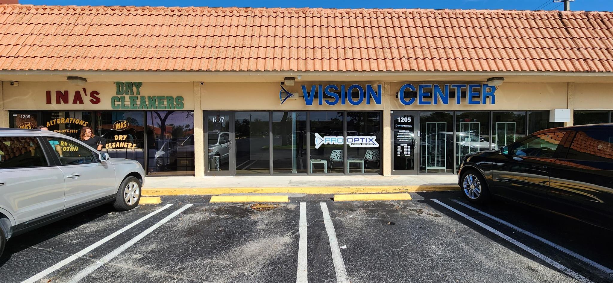 Office space available with 2 rooms. Unit has brand new Impact Glass windows and Door, Electric is included with the monthly rent and you also get your own mailbox and private entrance and own address. The office shares a wall with a professional Vision Center. There are also two other available private offices within the actual vision center that are $500 each per month or both for $850 per month. The plaza has a modern facade, newly sealed and stripped lot, conveniently located on Powerline RD south of Atlantic Blvd and north of McNab this center provides excellent access from the north and south. Call for more details.