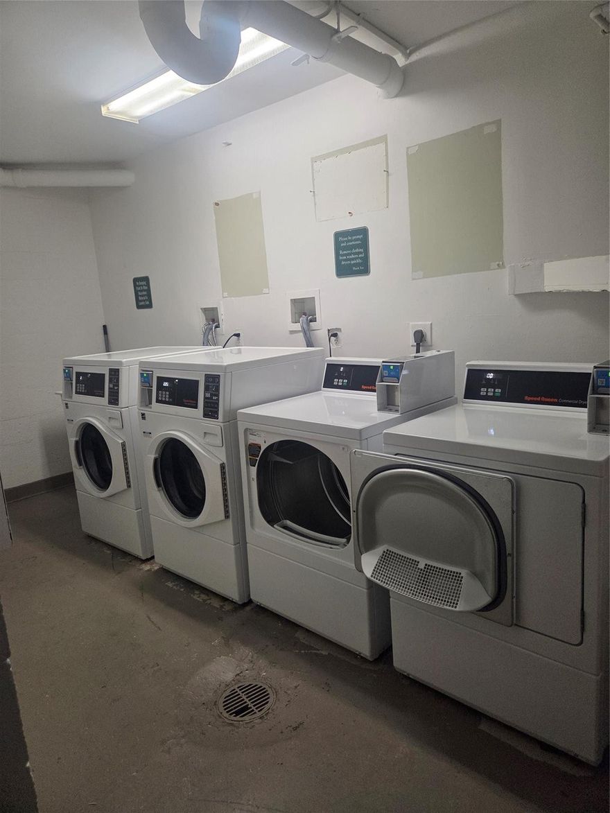 This lovely corner unit features an abundance of natural light and an open concept floor plan. The airy open layout allows for a seamless flow between the living and dining areas, highlighting the property's natural light, throughout the home. Nicely designed and updated bathrooms. The kitchen boasts granite countertops complemented by ample cabinetry for generous storage and a window. Plenty of closets in the unit. Tiles floors through out, nice tiled balcony with green treetop views. Amazing garden view from the terrace. The complex offer amenities like, heated pool, bbq area, tennis court, car wash and plenty of green areas, parking assigned right in front of the building. All new washer/ dryer/ laundry rooms at each floor. Inspection passed, healthy financials and no assessments coming