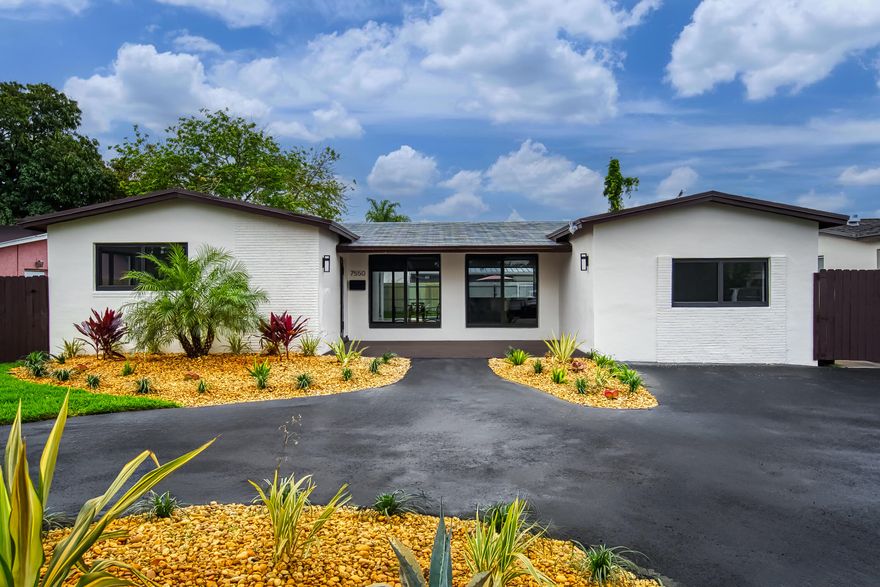 Beautifully updated 4-bedroom, 2-bath single-family home in the heart of Miramar featuring a spacious split floor plan and open layout filled with natural light. The home showcases modern designer finishes, new luxury plank flooring throughout living and bedroom areas, and updated appliances for a fresh, contemporary feel. Natural gas is available for added efficiency. Enjoy generously sized bedrooms and a private backyard oasis with pool, perfect for relaxing or entertaining. A circular driveway adds ample parking and curb appeal. Centrally located with easy access to beaches, Hard Rock Stadium, and Hollywood Young Circle, plus major highways, shopping, dining, parks, and schools. Move-in ready in a well-established neighborhood.