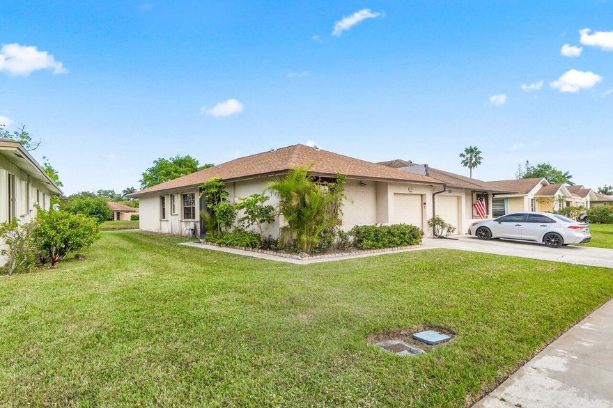 Welcome to a charming well-maintained home in the heart of West Palm Beach. Located in a quiet residential neighborhood, offering comfort and easy access to major highways, shopping centers, dining options and beautiful beaches. This home features a bright and airy layout with plenty of natural light, spacious living areas, and a functional floor plan perfect for everyday living. The kitchen provides ample cabinet space and flows seamlessly into the dining and living areas, making it ideal for entertaining or relaxing at home. Enjoy generously sized bedrooms, updated bathrooms, and a private outdoor space perfect for BBQs enjoying Florida's beautiful weather with lake view. One garage and one parking space. Don't miss the opportunity to make this your perfect home! Available 6/18/26.